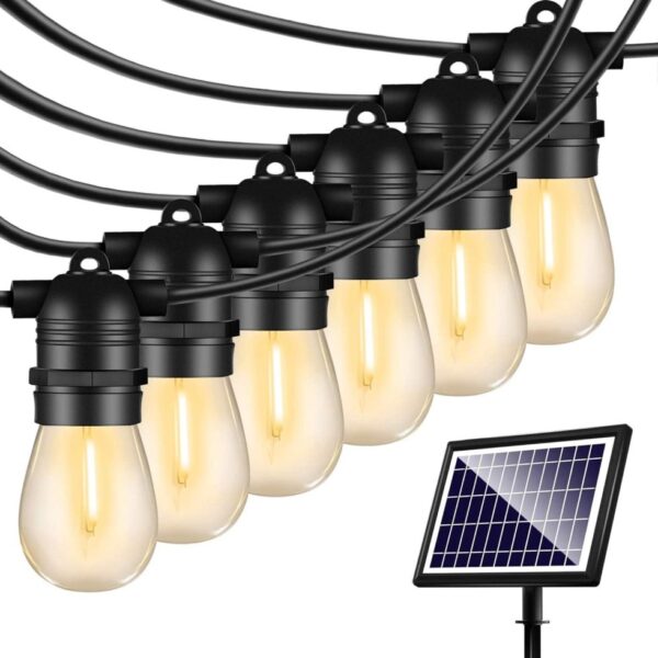 Соларна LED низа од 10 светилки, 10m топло жолта