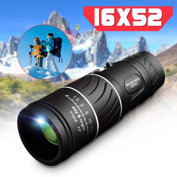 Монокулар со зголемување 16× и леќа 52 mm