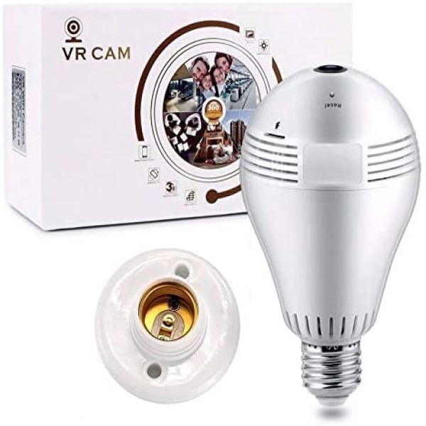 LED сијалица со камера за надзор 360°, 1080p