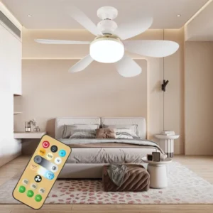 Тавански вентилатор со LED светло и далечински, E27