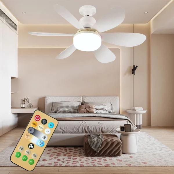 Тавански вентилатор со LED светло и далечински, E27