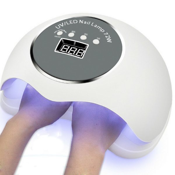 UV/LED лампа за нокти 72W за две раце