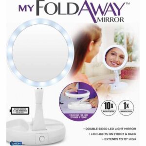 Fold Away двострано огледало со LED светло