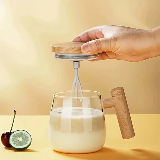 Стаклена шолја со автоматско мешање 400 ml